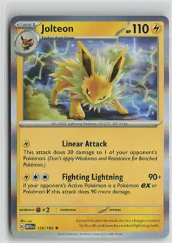 Jolteon 135/165 Rare 151 Pokemon Holo Near Mint - Image 1