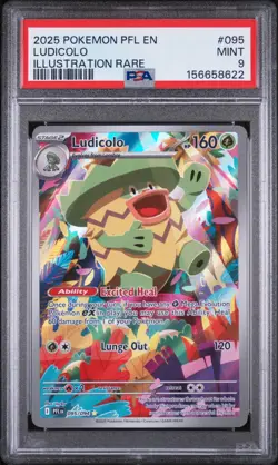 2025 Pokemon PFL EN-Phantasmal Flames Ludicolo Illustration Rare PSA 9 #095 - Image 1