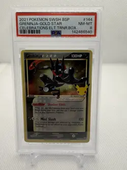 2021 POKEMON SWSH BLACK STAR PROMO #144 GRENINJA-GOLD STAR PSA 8 - Image 1