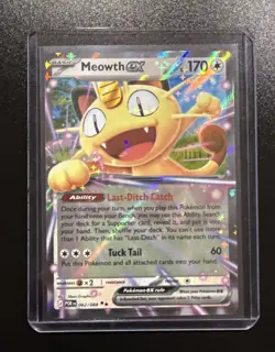 Pokemon TCG Meowth EX 062/088 POR Full Art Holo Basic 170HP 60Atk - Image 1