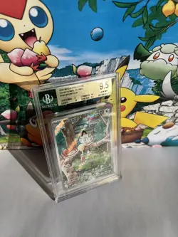 Pokemon TCG Meowth 106/094 Illustration Rare Phantasmal Flames Beckett 9.5 Gem M - Image 5