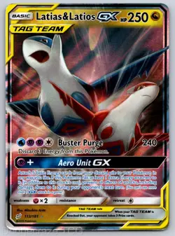 Latias & Latios GX 113/181 Holo GX Rare Team Up Pokemon MP - Image 1