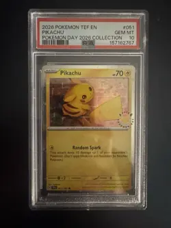 2026 POKEMON TEF EN-TEMPORAL FORCES POKEMON DAY 2026 COLLECTION PIKACHU PSA 10 - Image 2