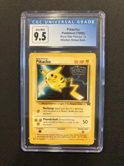 CGC 9.5 Blue Label 1999 Pikachu Promo #4 WB Movie Black Star Promo Pokemon WOTC - Image 1
