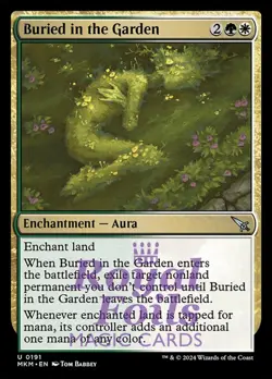 Buried in the Garden 4x FOIL MTG Murders at Karlov Manor MKM Uncommon MINT green - Image 1