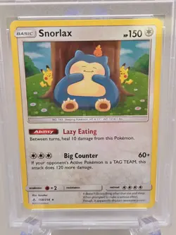 2019 POKEMON SUN & MOON UNBROKEN BONDS #158 SNORLAX-HOLO PSA 8 - Image 2