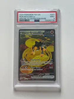Pokemon Iron Boulder ex 207/162 SV05 Special Illustration Rare Holo PSA 9 Mint - Image 1