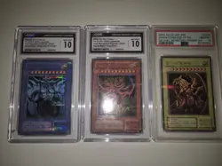 Yu-Gi-Oh! SLIFER, OBELISK, RA, SECRET RARE, G4-01/G4-02/G4-03, PSA 10 - Image 1
