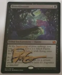 MTG FOIL BITTERBLOSSOM SHADOW SIGNED BY ARTIST - Image 1