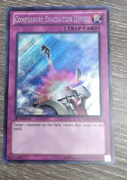 Yu-Gi-Oh! TCG Compulsary Evacuation Device LCYW-EN295 Secret Rare 1st Ed NM - Image 1