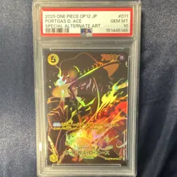 One Piece 2025 OP12 Portgas D. Ace #011 Foil Japanese PSA 10 - Image 1
