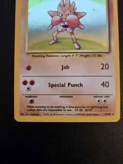 Pokemon TCG Cards Hitmonchan 7/102 Base Set Holo Rare LP - Image 3