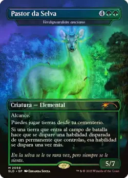 1x NM FOIL SPANISH Pastor da Selva Verdiguardian anciano MTG Secret Lair SV - Image 1