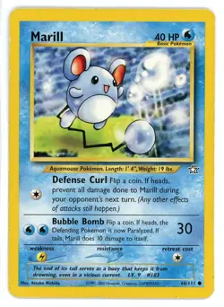 Marill 66/111 Neo Genesis Pokemon Card MP - Image 1