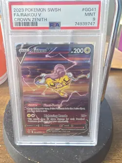 2023 Pokemon SWSH Crown Zenith Raikou V Galarian Gallery #GG41/GG70 PSA 9 Alt - Image 1
