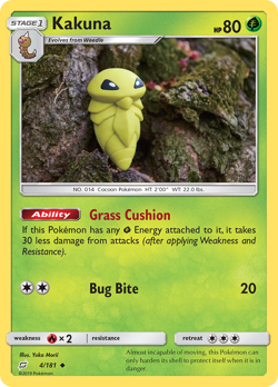 KAKUNA 4/181 UC TEAM UP POKEMON REVERSE HOLO MP MORII - Image 4