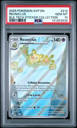 2025 POKEMON SVP EN-SV BLACK STAR PROMO #212 REUNICLUS PSA 10 - Image 1