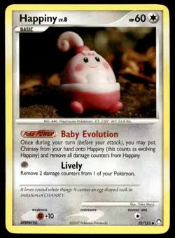 Pokemon Mysterious Treasures #52/123 Happiny Uncommon - Image 1
