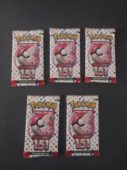 Pokemon TCG Scarlet and Violet 151 - 5 Booster Packs Sealed - Image 1