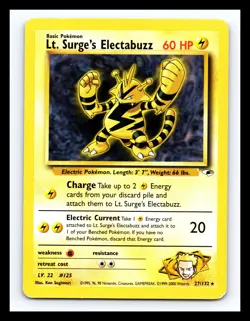 💥 Lt. Surge’s ELECTABUZZ # 84/132 Gym Heroes WOTC Pokemon Vintage - 2000 Rare - Image 1