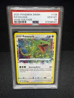 2020 POKEMON SWORD & SHIELD VIVID VOLTAGE #138 RAYQUAZA PSA 10 - Image 1