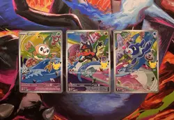 Pokemon First Partner Illustration Collection Series 1 Alolan GEN 7 Starters NM - Image 1