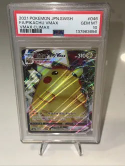 2021 Pokemon Japanese Sword & Shield Pikachu VMAX Full Art 045/184 PSA 10 - Image 1