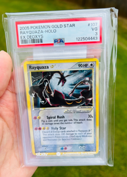 2005 POKEMON EX DEOXYS GOLD STAR #107 RAYQUAZA-HOLO PSA 3 - Image 3