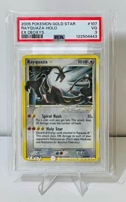 2005 POKEMON EX DEOXYS GOLD STAR #107 RAYQUAZA-HOLO PSA 3 - Image 4