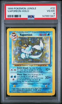 1999 POKEMON JUNGLE #12 VAPOREON-HOLO PSA 4 - Image 1