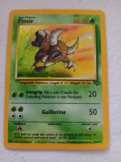 Pokemon Pinsir Jungle Holo Rare Unlimited 9/64 1999 English - Image 1