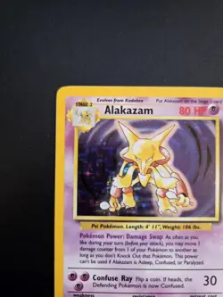Pokemon TCG Alakazam Base Set 1/102 Holo Unlimited Holo Rare LP/NM - Image 2