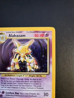Pokemon TCG Alakazam Base Set 1/102 Holo Unlimited Holo Rare LP/NM - Image 3