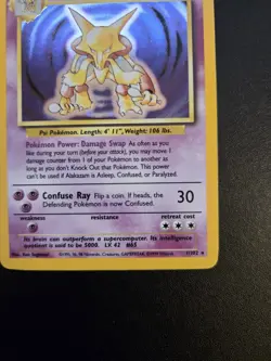 Pokemon TCG Alakazam Base Set 1/102 Holo Unlimited Holo Rare LP/NM - Image 4