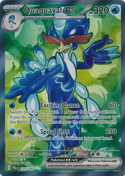 Quaquaval ex 235/193 Ultra Rare Paldea Evolved Pokemon TCG - Image 1