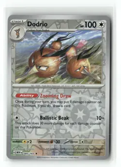 Dodrio 085/165 Rare 151 Pokemon Reverse Holo Near Mint - Image 1