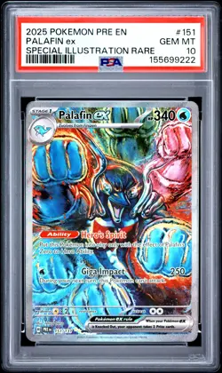 2025 POKEMON PRE EN-PRISMATIC EVOLUTIONS #151 PALAFIN EX PSA 10 - Image 1