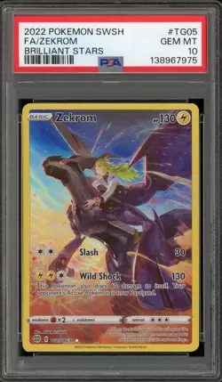Pokemon Zekrom Brilliant Stars Trainer Gallery Full Art #TG05 PSA 10 Gem Mint - Image 1
