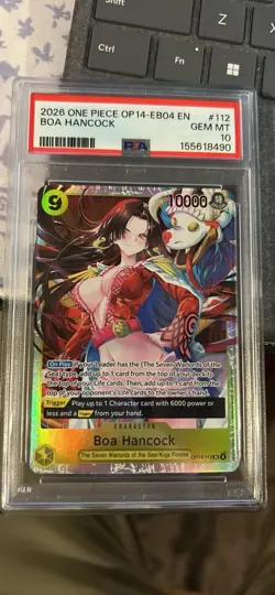 2026 ONE PIECE OP14-EB04-THE AZURE SEA'S SEVEN #112 BOA HANCOCK PSA 10 GEM MINT - Image 1