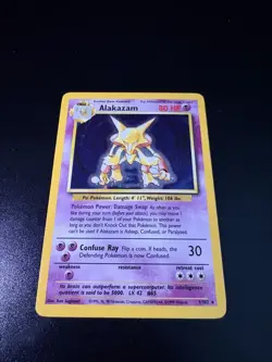 Alakazam 1/102 Base Set Holo Rare Pokemon Card WOTC 1999 Vintage - Image 1