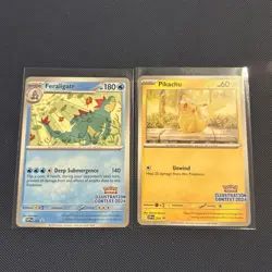 Pokemon TCG Illustration Contest 2024 Promos Feraligatr/Pikachu - Image 1