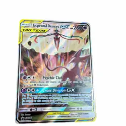 Espeon & Deoxys GX SM240 TAG TEAM Promo Holo Pokemon Card HP 260 - Image 1