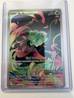 Pokemon TCG Bulbasaur Mega Evolution Stamped Illustration Rare Card 133/132 - Image 1