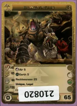 (210820) BLAZVATAN 145/65/60/150/65 (1 Max Stats) Ultra Rare Foil Chaotic Card - Image 1
