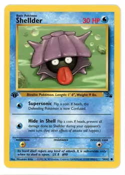 Shellder 54/62 1st Edition Fossil Pokemon Card - Image 1