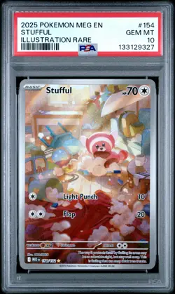 2025 POKEMON MEG EN-MEGA EVOLUTION ILLUSTRATION RARE #154 STUFFUL PSA 10 - Image 1