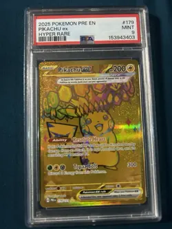 Pokemon Pikachu ex 179/131 Prismatic Evolutions Hyper Rare Holo PSA 9 - Image 1