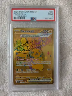 Pokemon Pikachu ex 179/131 Prismatic Evolutions Hyper Rare Holo PSA 9 - Image 1