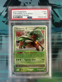 2007 Pokemon Diamond And Pearl Base Set Torterra Lv X Holo PSA 7 - Image 1