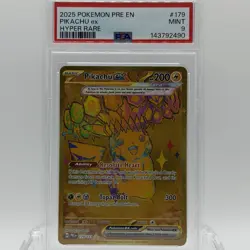 Pokemon TCG Prismatic Evolutions Pikachu ex #179/131 Hyper Rare PSA 9 MINT - Image 1